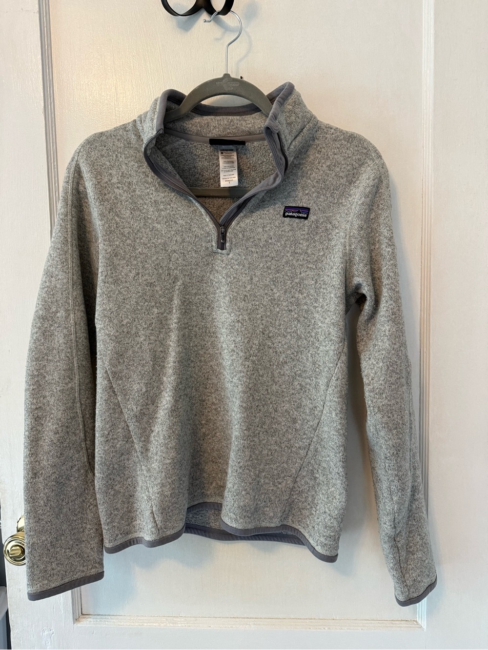 Patagonia Light Gray Heather Quarter-Zip Pullover